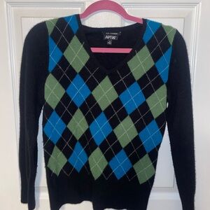 Apt. 9 Argyle Sweater - Black, Green, Blue